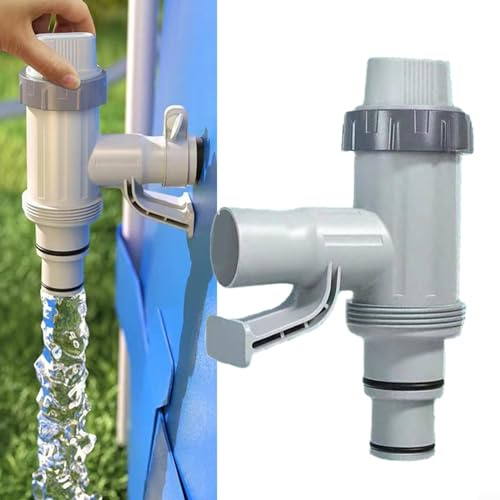 FUBESK Poolschlauch-Adapter, Pool-Saugnapfventil plus Pool-Absperrventilanschluss für 32 mm und 38 mm Poolschlauch, für oberirdische Schwimmbäder, 3,2 - 3,8 cm Schlauch