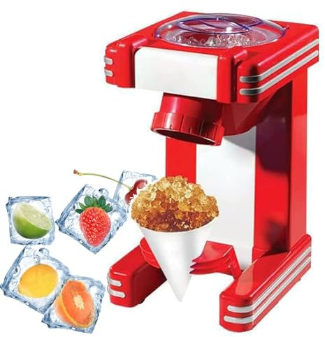 NVYAZJ Petit broyeur à Glace électrique, Machines à Glace pilée avec Apparence compacte et élégante, Base de Lame biseautée, Ventouse antidérapante et Stable pour la Maison, Le Restaurant