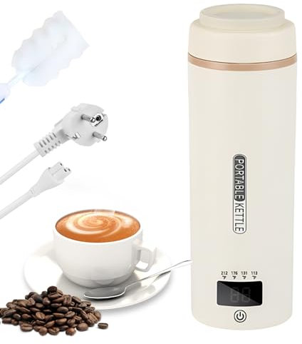 Bollitore elettrico da viaggio, piccolo, 500 ml/300 W, in acciaio inox 316, con 4 impostazioni di regolazione della temperatura e funzione di mantenimento del calore