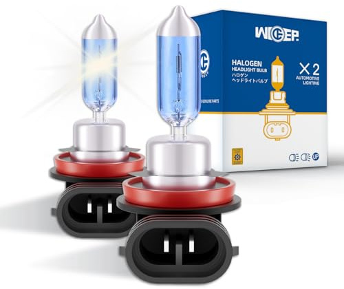 wideep H11 Halogen Bulb, DC 12V 55W 5000K, Low Beam, Fog Light or DRL, Car Headlight Lamp Replacement Bulb, 2 Pcs