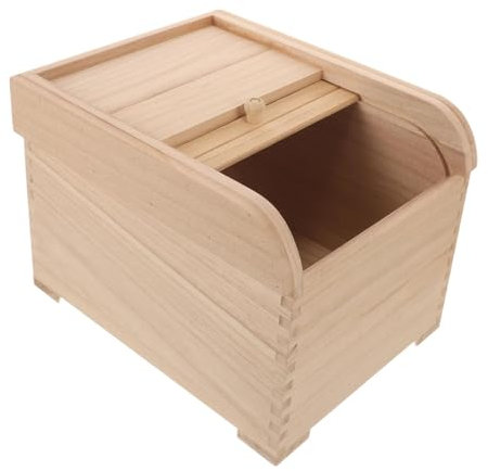 Folpus Conteneurs de céréales en Bois pour Le Stockage, Distributeur de Riz pour Le Stockage à Sec, boîte de conteneur de Riz pour la Farine, Les céréales, Beige