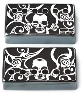 Guyker Humbucker Tonabnehmerabdeckung (1 Stück 50 mm und 1 Stück 52 mm Polabstand) – Cupronickel Bridge und Neck Pickups Frame Set Ersatzteile für Les Paul LP Style E-Gitarre (PC014, Chrom)