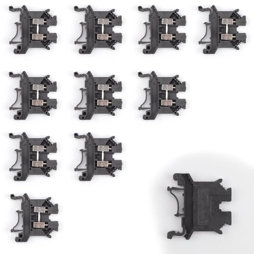 SHENGYIG 10 Piezas DIN Bloque de Terminales UK2.5, Conector Carril, Nailon + Cobre UK2.5 Cable Universal Enchufe Negro, Firmemente Fijado, para Cableado