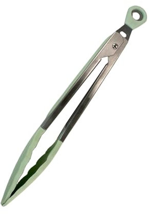 Fackelmann Ocean - Pinze da cucina, in silicone morbido, resistenti alle alte temperature, con anima rigida in acciaio, lavabili in lavastoviglie, colore verde acqua, confezione da 1
