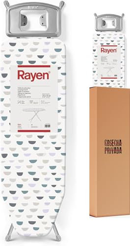 Rayen Asse da stiro | Spedizione 24h | Tavola con rete metallica | Altezza regolabile | Massima stabilità | Misure: 38 x 120 cm | Stiratura comoda | Spedizione in scatola rinforzata per raccolta