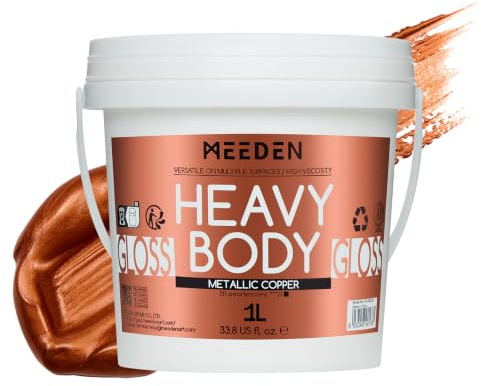 MEEDEN Metallic Kupfer Acrylfarbe: 1L / 33,8 oz glänzende Finish Acrylic Paint für Erwachsene Künstler Malerei auf Handwerk Metall Projekte Wohnkultur Möbel Ostereier