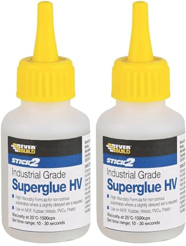 Everbuild Stick2 Superglue High Viscosity – Suitable for DIY & Professional Projects – Industrial Grade – High Strength – Rapid Setting – Clear – 50g (Pack of 2)