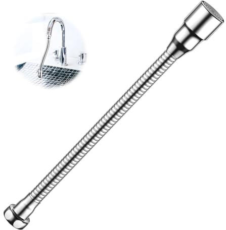20 cm Wasserhahn Verlängerung, Verlängerung Wasserhahn Mit 2x 22mm Adapter, Spritzkopf für Küchenarmatur, Brausekopf Küchenarmatur, Rostfreier Edelstahl Wasserhahnverlängerung für Küche, Toilette, Bad