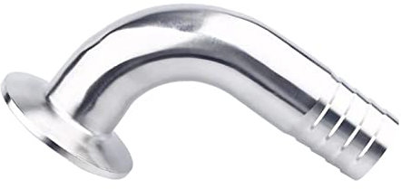 Pipe Fittings 12.7/25/32/38/51/63/76/108mm OD SS304 Sanitary Hose Barb Pipe Fitting 1.5/2/3/4 Tri Clamp 50.5-119mm Ferrule 90 Degree Elbow(108mm x Ferrule 119)