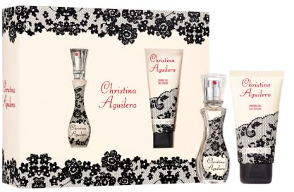 Christina Aguilera - Set SIGNATURE, Eau de Parfum Spray 30 ml, Floral y Oriental, con Notas de Jazmín, Peonía y Vainilla, y Gel de Ducha Perfumado de 50 ml, Set Regalo para Mujer