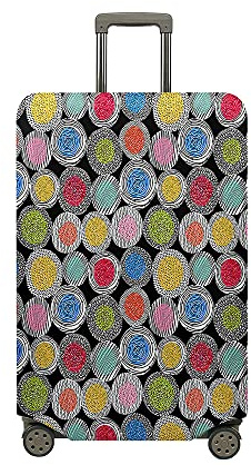 Fasbuy Kofferhülle Kofferschutzhülle mit 18-32 Zoll, Elastisch Koffer Schutzhülle Polka Dot Druck Reise kofferüberzug, Reisekoffer Trolley Case kofferschutz (Bunt,M)