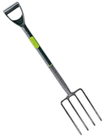 MEHRU Heavy Duty Garden Digging Fork Gardentools for Gardening Lightweight Gardenfork Carbon Steel Border fork with Soft Grip D Handle Garden Border Digging Fork garden Pitchfork Tool for 4 Tines.