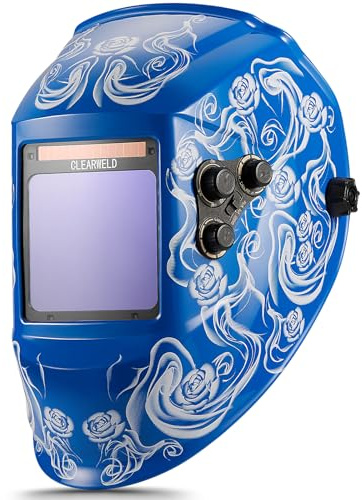 High-definition Welding Helmet Auto Darkening with a view like sunglasses- 180° View 4X4 Screen with Solar Power, 4 Arc Sensors 2.8/5-9/9-13 Shade for TIG MIG Grinding, Lightweight & Durable