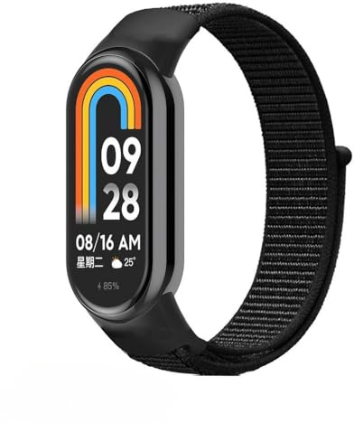GoodZwetch Armband för Xiaomi Smart Band 8/9/10 NFC, justerbart klockarmband mjukt nylon ersättningsarmband för kvinnor och män
