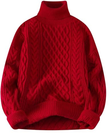Pulls à col roulé pour femme UK - Pulls d'hiver chauds en maille câblée à col roulé - Pulls à col roulé tricotés - Pulls pour les fêtes - Pulls à col roulé confortables et doux - Pulls crochetés