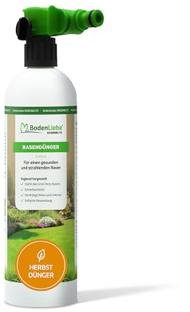 RASENBLITZ Rasendünger Herbst flüssig 1 L – flüssiger Rasendünger zur Vorbereitung vor dem Winter – ideal zur Ergänzung zu Rasensamen – inkl. Sprühflasche – Anwendung direkt am Gartenschlauch