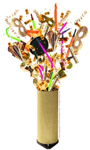 Jumbo Table Bomb | Gold Glitter | Great Party Starter for Birthdays, Christmas, New Year | Exploding Shower of Golden Fun for any Occasion