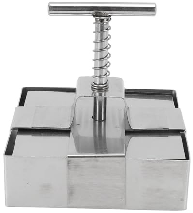 EMUKOEP Stampo per torta in acciaio inox, per uso alimentare, multiuso, con pistone caricato a molla in acciaio inox, per insalate (L)