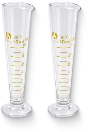 2 Stück Messbecher Glas Klein, 10 ml Messbecher aus Borosilikatglas, Präziser Messzylinder mit Skalierung, Ideal für Chemie, Labor und Haushalt