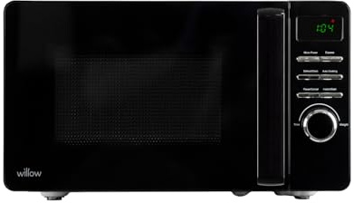 Willow WM20DB 800W 20L Digital Microwave with Defrost Function, LED Display, LED Interior Light, 5 Power Levels - Black