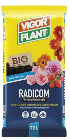 Terriccio Universale Radicom 70L | Substrato Professionale per Piante, Fiori e Orto | Alta Qualità | Ideale per Vaso e Giardino | Terriccio Pronto all’Uso