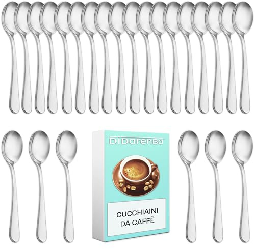 Cucchiaini da caffè in acciaio inox 14 cm, 24 Pezzi | Eleganti, Resistenti, Lavabili in lavastoviglie, Ideali per caffè, tè, dolci