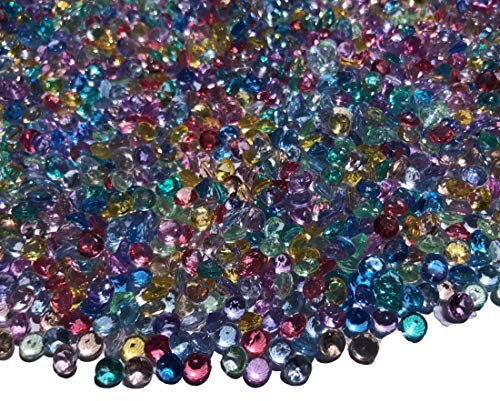 1500 Stück 5mm glitzernde bunte Deko Diamanten Brillianten Strasssteine Acrylsteine transparent klar kristall basteln Gltzersteine Schmucksteine Strass Steine zum Verzieren Dekorieren von CRYSTAL KING