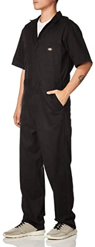 Dickies Herren Flex Short Sleeve Coverall Arbeitsanzug, schwarz, Groß