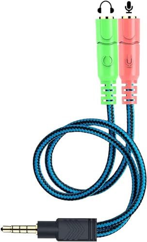 ENVEL Cavo Adattatore, 3,5mm Sdoppiatore Cuffia Y Jack per Microfono e Cuffie [ 2 Femmine prese su 1 Maschio jack ] per PC PS4 Xbox One Auricolare Smartphone Tablet MP3 Altoparlanti