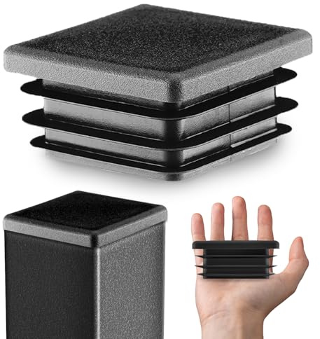 EMFA Lamellenstopfen 70x70 mm Schwarz für Vierkantrohre, 5 Stück | Rohrstopfen, Vierkantstopfen, Rohrabdeckung, PE-Kunststoff