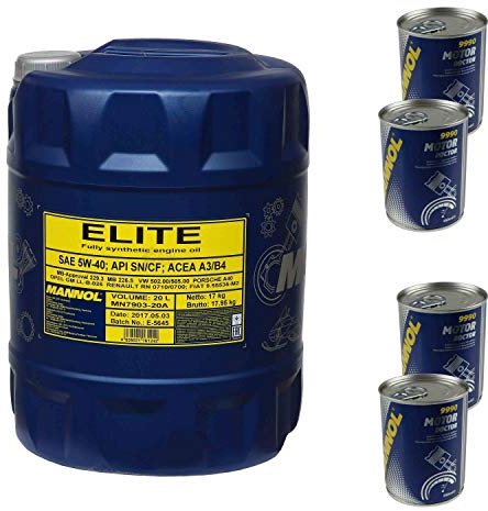 20L Motoröl MANNOL Elite 5W-40 4x Motor Doctor ADDITIV