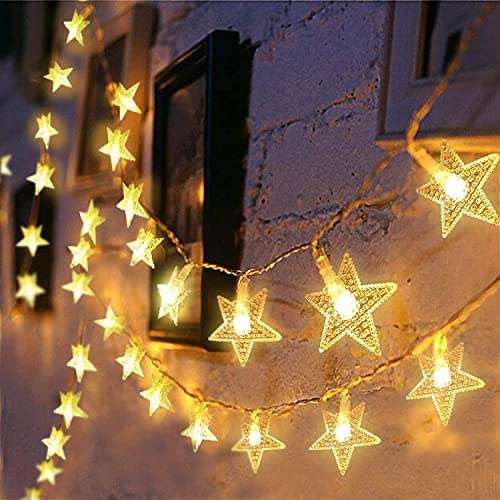 Led Lichterketten Innen,100 Sterne 10.5m Lichterkette Sterne Innen &Außenlichterkette Dekoration,Anschließbar Weihnachtslichtern mit 8 Modi,Ip44 Lichterketten für im Außen,Innenbereich,Weihnachtsdeko