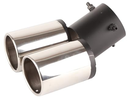 Yctze Silenziatore Universale in Acciaio Inossidabile per Auto, Doppio Tubo Curvo con Design Silenziato, Ricambio Auto di Alta qualità