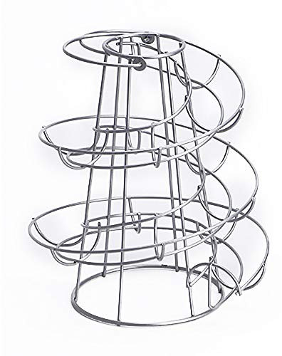 Portauovo da cucina a spirale girevole a 360 gradi, base antiscivolo, può contenere fino a 18 uova, colore argento