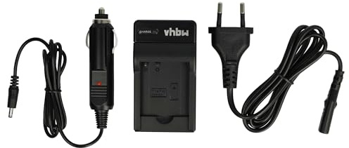 vhbw caricabatterie compatibile con Panasonic Lumix DMC-FT20, DMC-FT25, DMC-FX77 camera - Stazione di ricarica + adattatore da auto