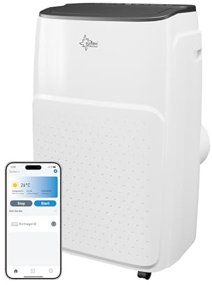 Suntec Wellness Mobiles Klimagerät Coolfixx 12000 BTU APP - Klimaanlage mobil und leise mit Smart App Steuerung – Entfeuchter für Räume bis 60 qm – Mobile Kühlung & Heizung für zuhause – 12.000 BTU