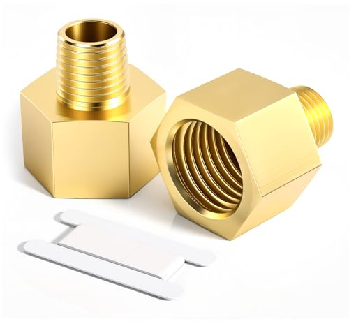 Bwintech 2 Pcs 3/4 Female to 1/2 Male BSP Thread Brass Hex Bushing Reducing Connector for Pipe Connecting Conversion