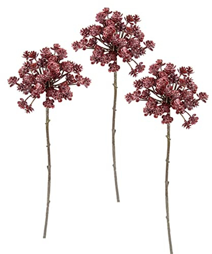 Metallic-Dillzweig Dill mit Glitter beeist Kunstzweige Deko Pflanze Zweig Weihnachtsdeko Einzelblume Kunstblumen Künstliche Blumen Kunstpflanze Floristik AST Metallic-Blütenzweig Winterblume