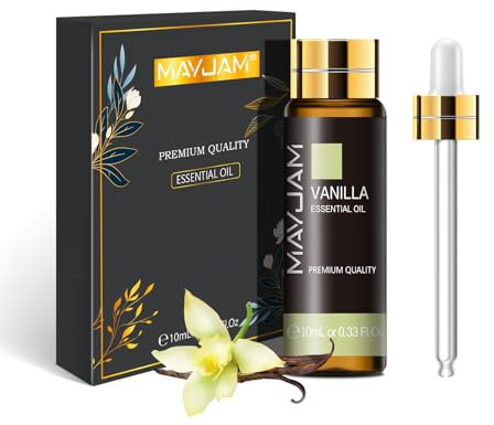 MAYJAM Vanille Ätherisches Öl 10ML, Vanilleöl für Diffusor, Luftbefeuchter, DIY, Home,Wardrobes