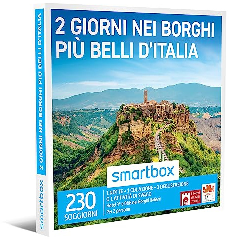 Smartbox - Cofanetto Regalo per Uomo o Donna - 2 Giorni nei borghi più Belli d'Italia - Idee Regalo Originale - 1 Notte con Colazione per 2 Persone