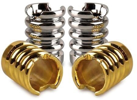 Glutkiller für Aschenbecher, Zigaretten-Ausmacher im Wellen-Design aus Metall, beidseitig offen, gemischtes 4-tlg. Set Gold & Silber, schwere Ausführung, Gluttöter