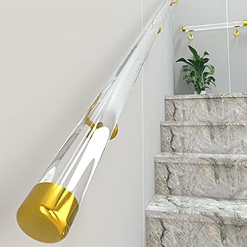LXLZYXSF Handläufe für Treppen Transparentes Acryl Wandhalterung Haltegriffe Treppe Handlauf Für Ältlich Eltern Veranda Support-Leiste Mit Beschlägen (Color : Clear, Size : 180cm/5.9ft)