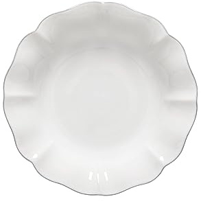 Costa Nova Ceramic Stoneware 10'' Soup Pasta Plate - Rosa Collection, White | Microwave & Dishwasher Safe Dinnerware | Food Safe Glazing | Restaurant Quality Tableware