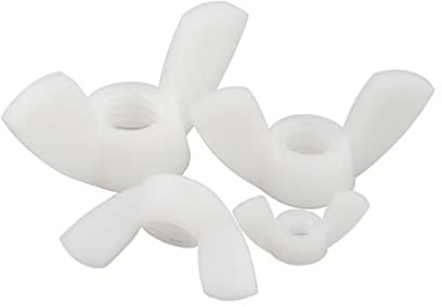 FEEIMOL Nylon Flügelmutter Kunststoff Flügelmuttern Weiß Daumenmuttern M6 (10 Stück)