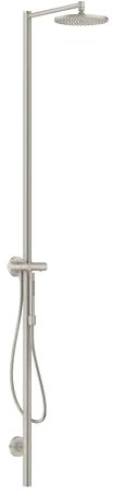 hansgrohe AXOR Starck Duschsäulen Set, Kopfbrause 240 1jet, mit Thermostat, Aufputzmontage, 12672800, Farbe: Edelstahl Optic