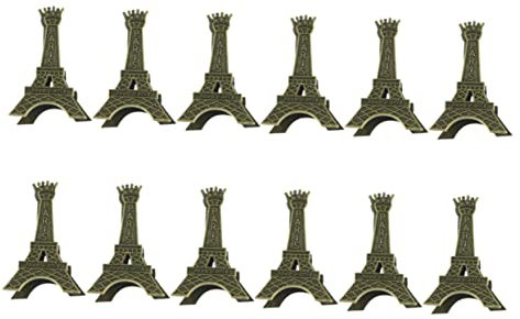 Cabilock 12stücke Kreative Eiffelturm-form Kartenhalter Aus Metall Wiederverwendbar Für Hochzeiten Geburtstage Abschlussfeiern Als Memo Tischnummer Tischfoto Notiz Papier Namensklammer Menü