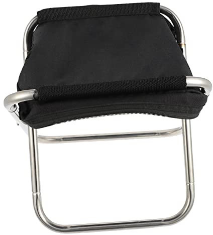 BESPORTBLE Klappbarer Hocker Aus Edelstahl Für Outdoor-aktivitäten Tragbarer Campingstuhl Zum Angeln Und Wandern Belastbar