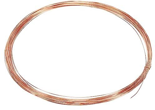 PATIKIL 32.8 Feet Solid Bare Copper Wire, 28 Gauge 99.9% Pure Copper Wire 0.35mm Soft Beading Wire Metal Plant Stem Ties for Jewelry Craft (10m)