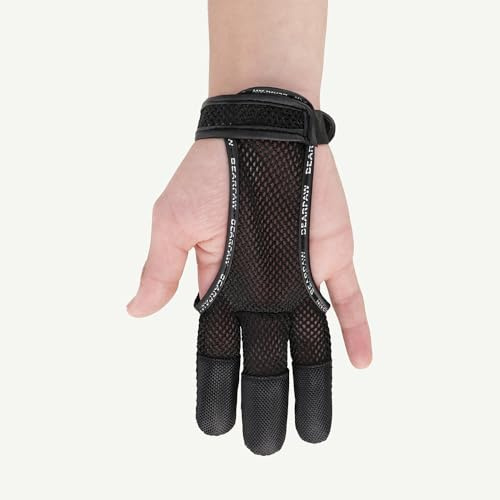BEARPAW PRODUCTS Schießhandschuh Summer 3 Finger – Leichter Archery Bogenschießen Handschuh mit Mesh, atmungsaktiv & robust, für Recurve & Langbogen, präzise Schusskontrolle