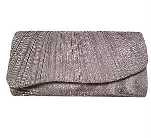 CORIOS Pailletten Clutch Tasche Damen Abendtasche Glitzer Hochzeit Brautbörse für Frauen Elegante Schultertasche mit Kette Glänzend Hochzeit Abschlussball Bankett-Party Henkeltasche Rosa